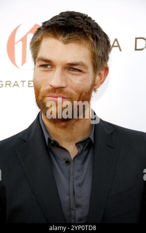 LOS ANGELES, KALIFORNIEN - 31. MAI 2012: Liam McIntyre feiert den ursprünglichen Spartacus, der am 31. Mai 2012 im Leonard Goldenson Theatre in Los Angeles, USA, stattfand. Stockfoto