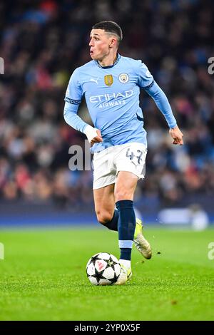 Etihad Stadium, Manchester, Großbritannien. November 2024. UEFA Champions League Football, Manchester City gegen Feyenoord; Phil Foden von Manchester City Credit: Action Plus Sports/Alamy Live News Stockfoto