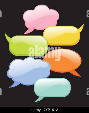 Lebendige Sprechblasen symbolisieren Dialog und Interaktion Stock Vektor