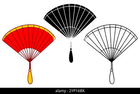 Handlüfter einfacher Symbolsatz. Stock Vektor