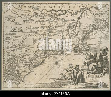Novi Belgii, quod nunc Novi Jorck vocatur, Novae q[ue] Angliae & partis Virginiae : exacatissima et novissima delineatio. 1673 von Ogilby, John, 1600-1676 Stockfoto