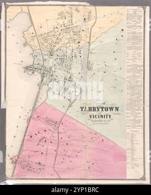 Platte 28: Plan von Tarrytown und Umgebung, Westchester Co. N.Y. 1868 von Beers, F. W. (Frederick W.) Stockfoto