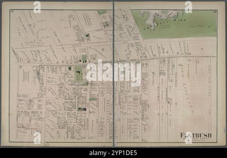 Flachbuchse. Town of Flatabush, Kings Co. L.I. - Prospect Park 1873 by Beers, F. W. (Frederick W.) Stockfoto