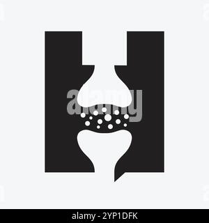 Initial Letter H Knie Joint Knochen Logo für medizinische und Gesundheit Symbol Stock Vektor