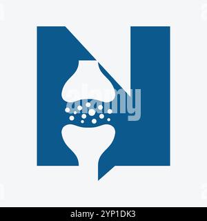 Initial Letter N Knie Joint Knochen Logo für medizinische und Gesundheit Symbol Stock Vektor