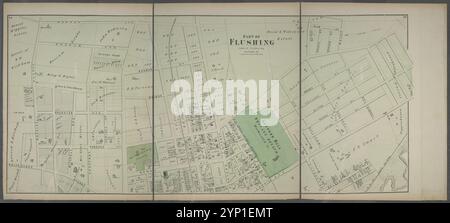 Teil der Spülung. Town of Flushing, Queens Co. [Umfasst Boerum Avenue, Brewster Avenue, Parsons Avenue, Sanford Avenue, Jamaica Avenue, Ireland Avenue, Whittier Avenue, Tennyson Avenue und Longfellow Avenue.] 1873 by Beers, F. W. (Frederick W.) Stockfoto