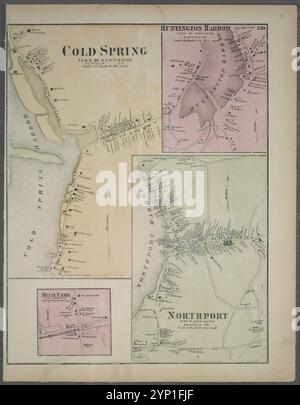 Cold Spring, Town of Huntington, Suffolk Co. - Huntington Harbor, Town of Huntington, Suffolk Co. - Deer Park, Town of Babylon. - Northport, Town of Huntington, Suffolk Co. 1873 by Beers, F. W. (Frederick W.) Stockfoto