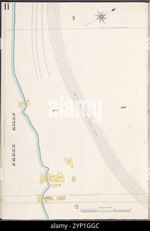 Bronx, V. 9, Platte Nr. 11 (Karte begrenzt von Bronx Kills) 1908 Stockfoto
