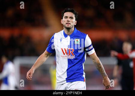 Lewis Travis der Blackburn Rovers während des Sky Bet Championship Matches im Riverside Stadium, Middlesbrough. Bilddatum: Mittwoch, 27. November 2024. Stockfoto