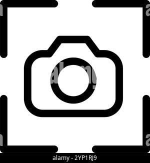 Kamerafokus – Symbol für saubere und moderne Fotografie und Videographie. Stock Vektor
