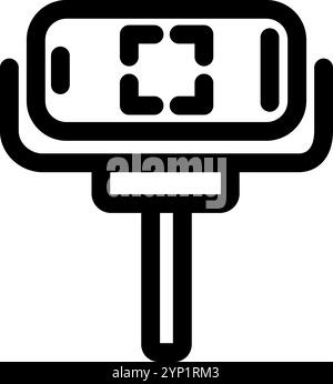 Smartphone auf einem Gimbal – sauberes und modernes Symbol für Fotografie und Videographie. Stock Vektor
