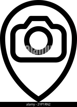 Kameraposition – Symbol für saubere und moderne Fotografie und Videographie. Stock Vektor