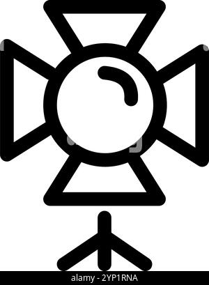 Studio-Leuchten – sauberes und modernes Symbol für Fotografie und Videographie. Stock Vektor