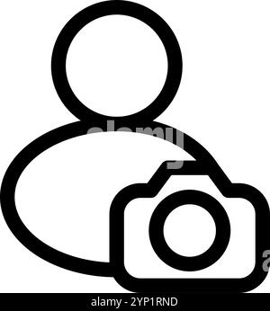 Avatar mit Kamera – Symbol für saubere und moderne Fotografie und Videografie. Stock Vektor