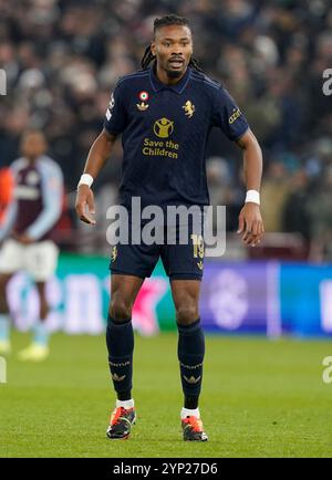 Birmingham, Großbritannien. November 2024. Khphren Thuram von Juventus während des UEFA Champions League-Spiels in Villa Park, Birmingham. Der Bildnachweis sollte lauten: Andrew Yates/Sportimage Credit: Sportimage Ltd/Alamy Live News Stockfoto