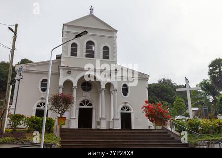 Fassade der Immaculate Conception Cathedral oder einfach Kathedrale von Victoria, Seychellen Stockfoto