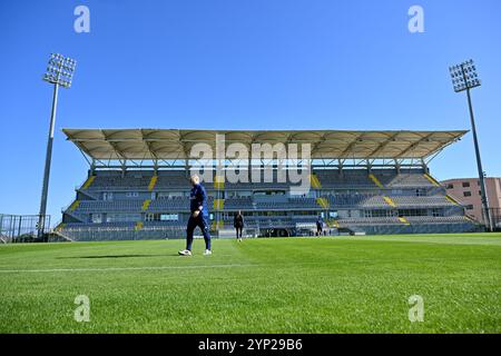 Antalya, Türkei. November 2024. Illustration des Stadions während des MD-1-Trainings am Spieltag, einen Tag vor einem Spiel zwischen den Nationalmannschaften der Ukraine und Belgiens, genannt die Roten Flammen beim zweiten Play-off der UEFA-Qualifikationsrunde für Frauen 2023-24, am Donnerstag, den 28. November 2024 in Antalya, Türkei. Quelle: Sportpix/Alamy Live News Stockfoto