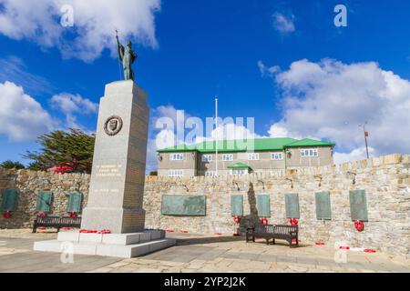 Das Falklands Conflict war Memorial in Stanley, der Hauptstadt und einzigen wahren Stadt (mit einer Kathedrale) auf den Falklandinseln, Südamerika Stockfoto