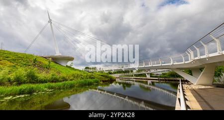 Stockingfield Bridge, Forth and Clyde Canal, Glasgow, Schottland, Großbritannien, Europa Stockfoto