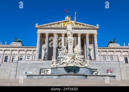 Pallas Athene Statue, österreichisches Parlament, UNESCO-Weltkulturerbe, Wien, Österreich, Europa Stockfoto