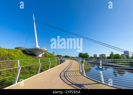 Stockingfield Bridge, Forth and Clyde Canal, Glasgow, Schottland, Großbritannien, Europa Stockfoto