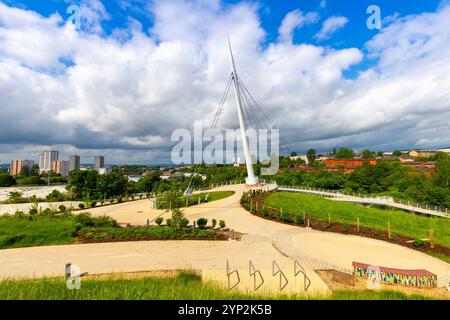 Stockingfield Bridge, Forth and Clyde Canal, Glasgow, Schottland, Großbritannien, Europa Stockfoto