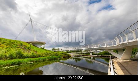 Stockingfield Bridge, Forth and Clyde Canal, Glasgow, Schottland, Großbritannien, Europa Stockfoto