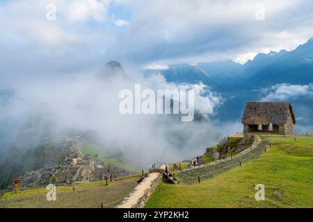 Das Guardian's House, Machu Picchu, UNESCO-Weltkulturerbe, Heiliges Tal, Peru, Südamerika Stockfoto