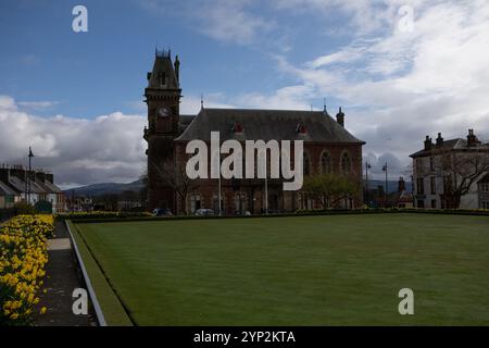 Wigtown Park, Bowling Green und Touristeninformation, Dumfries und Galloway Stockfoto