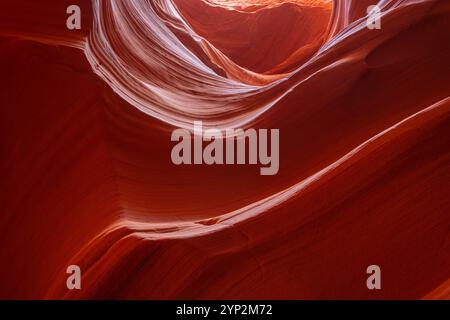 Abstrakte Details der orangen Slot Canyon Wand, Antelope Canyon X, Page, Arizona, Vereinigte Staaten von Amerika, Nordamerika Stockfoto