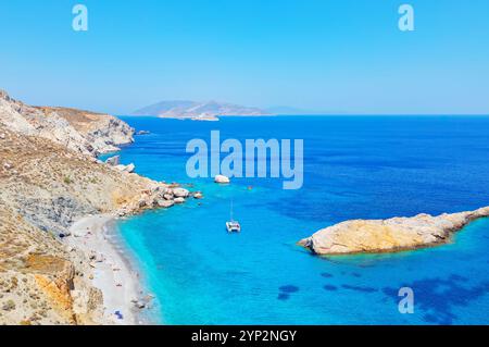 Katergo Beach, Folegandros Island, Kykladen, griechische Inseln, Griechenland, Europa Stockfoto