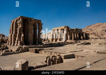 Der Tempel von Ramesseum II (Ramesseum), UNESCO-Weltkulturerbe, Theben, Luxor, Ägypten, Nordafrika, Afrika Stockfoto