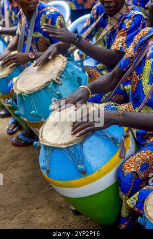 Trommelband in Kpalime, Togo, Westafrika, Afrika Stockfoto