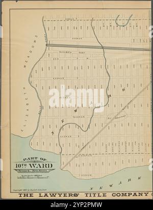 Newark, doppelseitiges Schild Nr. 36 [Karte begrenzt durch Avenue K, Thomas St., Newark Bay] Stockfoto