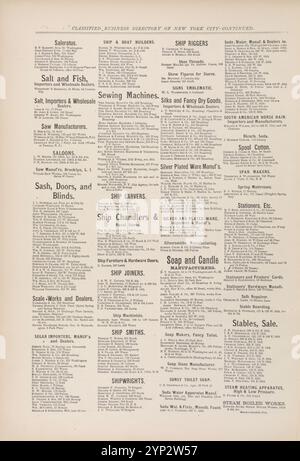 Classified Business Directory of New York [11] 1871 Stockfoto