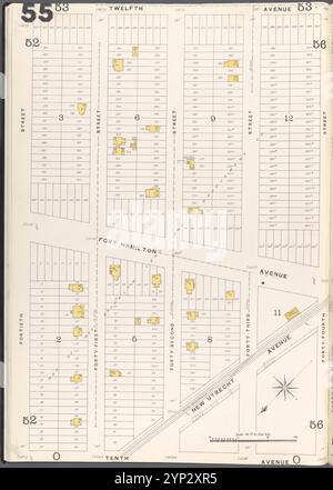 Brooklyn Vol. A Plate No. 55 [Karte begrenzt durch 40th St., 12th Ave., 44th St., 10th Ave.] 1884 - 1936 Stockfoto