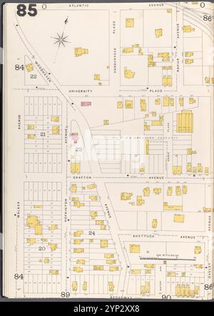 Brooklyn Vol. A Plate No. 85 [Karte begrenzt durch Walker Ave., Atlantic Ave., Oakley Ave., Broadway] 1884 - 1936 Stockfoto