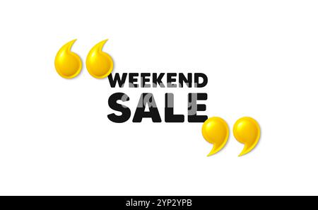 Wochenendangebot. Sonderangebot Preisschild. 3D-Anführungszeichen. Vektor Stock Vektor