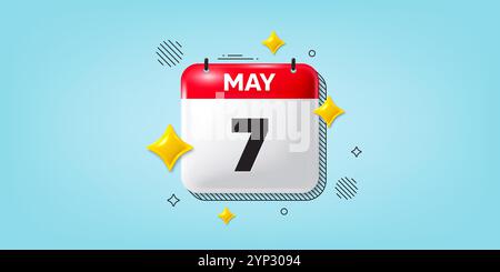 Symbol für den 7. Tag des Monats. Terminplandatum des Ereignisses. Symbol Kalenderdatum 3. Mai. Vektor Stock Vektor