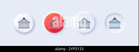 Symbol für Karusselllinie. Schild für den Vergnügungspark. Zeilensymbole. Vektor Stock Vektor