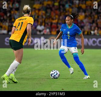 Brisbane, Australien. November 2024, Aline Gomes Amaro während des internationalen Freundschaftsspiels Australien gegen Brasilien. Quelle: Kleber Osorio/Alamy Live News Stockfoto