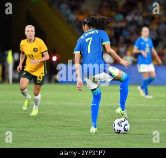 Brisbane, Australien. November 2024, Aline Gomes Amaro während des internationalen Freundschaftsspiels Australien gegen Brasilien. Quelle: Kleber Osorio/Alamy Live News Stockfoto