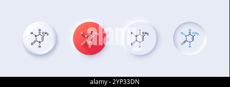 Symbol für chemische Formellinie. Laborschild für Chemie. Analyse. Zeilensymbole. Vektor Stock Vektor