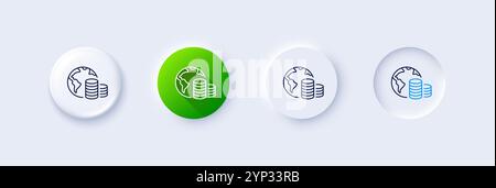 Symbol für die weltweite Budgetlinie. Internet-Handelszeichen. Zeilensymbole. Vektor Stock Vektor