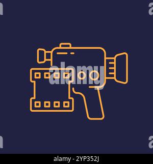 Videokamera-Symbol, Retro-Film-Camcorder-Vektor Stock Vektor