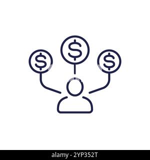 Symbol für Mitarbeiterkostenposition, Vektor Stock Vektor