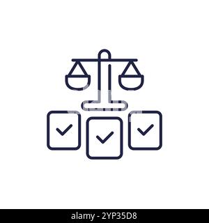 Rechtssachen Symbol, Linienvektor Stock Vektor
