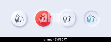 Symbol für Geldverlustlinie. Zeichen der Finanzkrise. Zeilensymbole. Vektor Stock Vektor