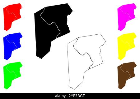 Putnam County, State of West Virginia (US County, Vereinigte Staaten von Amerika, USA, US, US) Karte Vektor-Illustration, scribble Skizze Putnam Karte Stock Vektor