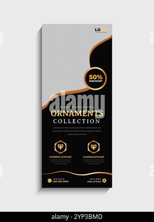 Schmuck Business Roll-Up Banner oder Standdesign Stock Vektor